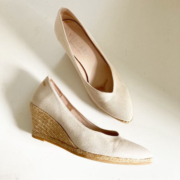 Viscata Barcelona Roses Canvas Wedges Size 41 - Picture 4 of 9